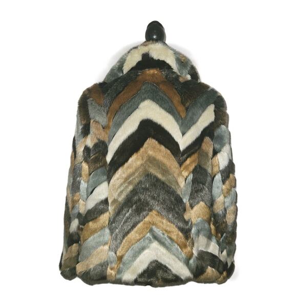 Beulah Faux Fur Coat Multicolor Brown/Gray Size S/M - Picture 4 of 10